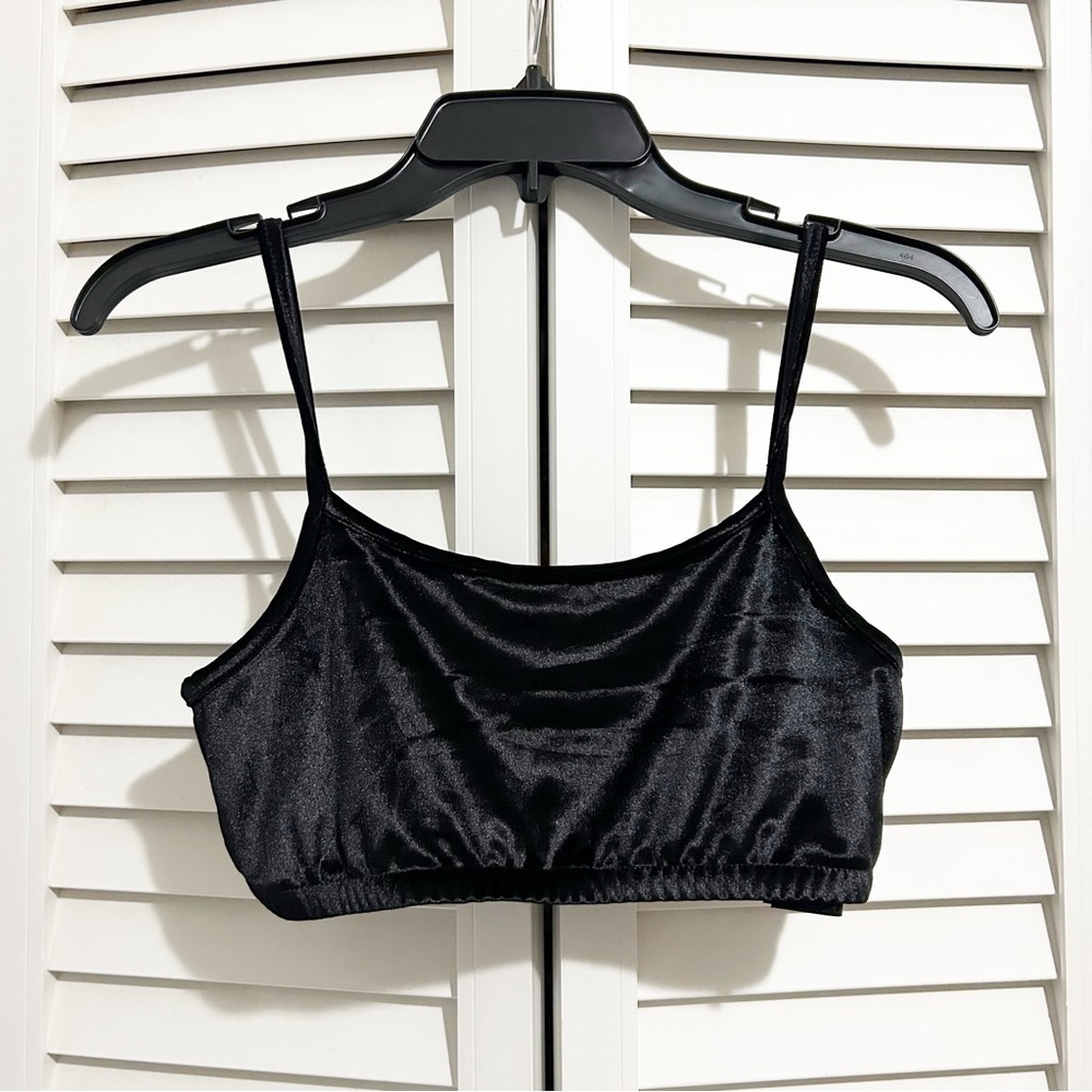 Daily Paper Black Velvet Crop Top / Bralette Size Medium (M)